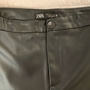 Zara Black “pleather” pants - Size Small
